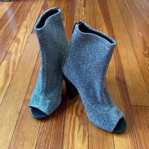 Aldo Glitter Heel Booties with Peep Toe